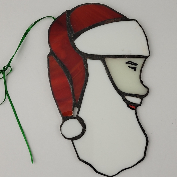 Christmas Stained Glass Suncatchers Lot of 6 Santa Snowman Stocking Tree Bell - Picture 5 of 10